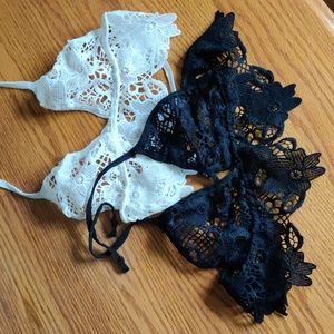 2 Crochet Cropped Halter Tops